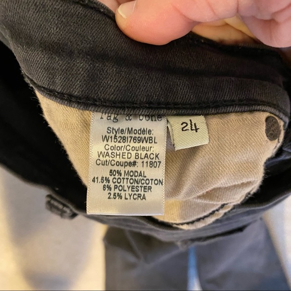 Rag & Bone High Rise Bell Flare Jeans in Grayish Black - Picture 5 of 11